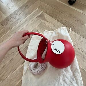 New Staud red leather Keaton bag handbag w tag